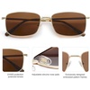 image:imageSOJOS Retro Vintage Rectangle Polarized Sunglasses Mens Womens Classic UV400 Metal Sunnies SJ1215GoldBrown