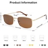 image:imageSOJOS Retro Vintage Rectangle Polarized Sunglasses Mens Womens Classic UV400 Metal Sunnies SJ1215GoldBrown