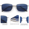 image:imageSOJOS Retro Vintage Rectangle Polarized Sunglasses Mens Womens Classic UV400 Metal Sunnies SJ1215SilverDark Blue