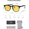 image:imageSOJOS Retro Vintage Square Polarized Sunglasses for Women Men UV Protection Lens TR90 Frame Sunglasses SJ2112BlackNight Vision