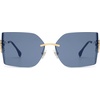 image:imageSOJOS Rimless Wrap Around Frame Sunglasses Women Men Frameless Design Shield Rectangular Sunnies SJ1219Grey