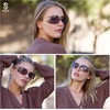 image:imageSOJOS Rimless Wrap Around Frame Sunglasses Women Men Frameless Design Shield Rectangular Sunnies SJ1219Grey