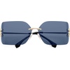 image:imageSOJOS Rimless Wrap Around Frame Sunglasses Women Men Frameless Design Shield Rectangular Sunnies SJ1219Grey