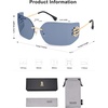 image:imageSOJOS Rimless Wrap Around Frame Sunglasses Women Men Frameless Design Shield Rectangular Sunnies SJ1219Grey