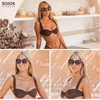 image:imageSOJOS Round Polarized Sunglasses for Women Men Oversized Trendy UV Protection ShadesBlackGrey