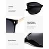image:imageSOJOS Round Polarized Sunglasses for Women Men Oversized Trendy UV Protection ShadesBlackGrey