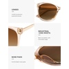 image:imageSOJOS Round Polarized Sunglasses for Women Men Oversized Trendy UV Protection ShadesLight BrownBrown