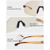 image:imageSOJOS Running Sunglasses for Women amp Men Lightweight TR90 Frameless UV400 Wraparound Sports Goggles SJ2352BrownGold