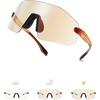 image:imageSOJOS Running Sunglasses for Women amp Men Lightweight TR90 Frameless UV400 Wraparound Sports Goggles SJ2352BrownGold