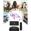 image:imageSOJOS Running Sunglasses for Women amp Men Lightweight TR90 Frameless UV400 Wraparound Sports Goggles SJ2352Purple