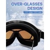 image:imageSOJOS Ski Goggles Men Women Anti Fog OTG Snowboard Glasses UV400 Protection Winter Sports Goggles SJ2690BlueWhite