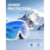 image:imageSOJOS Ski Goggles Men Women Anti Fog OTG Snowboard Glasses UV400 Protection Winter Sports Goggles SJ2690BlueWhite