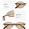 image:imageSOJOS Small Retro Oval Polarized Sunglasses Womens Mens 80s 90s Chic Trendy Round Metal Frame Sunnies SJ1260Dark RedLight Brown Tint
