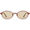 image:imageSOJOS Small Retro Oval Polarized Sunglasses Womens Mens 80s 90s Chic Trendy Round Metal Frame Sunnies SJ1260Dark RedLight Brown Tint