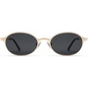 image:imageSOJOS Small Retro Oval Polarized Sunglasses Womens Mens 80s 90s Chic Trendy Round Metal Frame Sunnies SJ1260GoldGrey