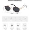 image:imageSOJOS Small Retro Oval Polarized Sunglasses Womens Mens 80s 90s Chic Trendy Round Metal Frame Sunnies SJ1260GoldGrey