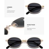 image:imageSOJOS Small Retro Oval Polarized Sunglasses Womens Mens 80s 90s Chic Trendy Round Metal Frame Sunnies SJ1260GoldGrey
