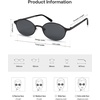 image:imageSOJOS Small Retro Oval Polarized Sunglasses Womens Mens 80s 90s Chic Trendy Round Metal Frame Sunnies SJ1260Matt BlackGrey