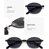 image:imageSOJOS Small Retro Oval Polarized Sunglasses Womens Mens 80s 90s Chic Trendy Round Metal Frame Sunnies SJ1260Matt BlackGrey