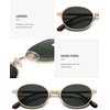 image:imageSOJOS Small Retro Oval Polarized Sunglasses Womens Mens 80s 90s Chic Trendy Round Metal Frame Sunnies SJ1260Shiny GoldGreen