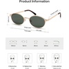 image:imageSOJOS Small Retro Oval Polarized Sunglasses Womens Mens 80s 90s Chic Trendy Round Metal Frame Sunnies SJ1260Shiny GoldGreen