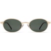 image:imageSOJOS Small Retro Oval Polarized Sunglasses Womens Mens 80s 90s Chic Trendy Round Metal Frame Sunnies SJ1260Shiny GoldGreen