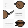 image:imageSOJOS Small Retro Round Polarized Sunglasses for Women Men 80s 90s Vintage Hippie Sunnies SJ2602BlackBrown