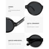 image:imageSOJOS Small Retro Round Polarized Sunglasses for Women Men 80s 90s Vintage Hippie Sunnies SJ2602BlackGrey