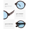 image:imageSOJOS Small Retro Round Polarized Sunglasses for Women Men 80s 90s Vintage Hippie Sunnies SJ2602Dark BrownBlue Tint