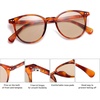 image:imageSOJOS Small Round Classic Polarized Sunglasses for Women Men Vintage Style UV400 Lens MAY SJ2113BrownLight Yellow