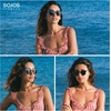 image:imageSOJOS Small Round Classic Polarized Sunglasses for Women Men Vintage Style UV400 Lens MAY SJ2113StripeGrey