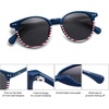 image:imageSOJOS Small Round Classic Polarized Sunglasses for Women Men Vintage Style UV400 Lens MAY SJ2113StripeGrey