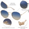 image:imageSOJOS Small Round Polarized Sunglasses for Women Men Classic Vintage Retro Shades UV400 SJ1014GoldBluebrown
