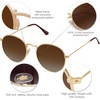 image:imageSOJOS Small Round Polarized Sunglasses for Women Men Classic Vintage Retro Shades UV400 SJ1014GoldBrown