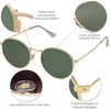 image:imageSOJOS Small Round Polarized Sunglasses for Women Men Classic Vintage Retro Shades UV400 SJ1014GoldGreen
