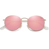 image:imageSOJOS Small Round Polarized Sunglasses for Women Men Classic Vintage Retro Shades UV400 SJ1014GoldPink