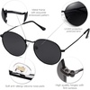 image:imageSOJOS Small Round Polarized Sunglasses for Women Men Classic Vintage Retro Shades UV400 SJ1014Matt BlackGrey