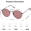 image:imageSOJOS Small Round Polarized Sunglasses for Women Men Classic Vintage Retro Shades UV400 SJ1014Shiny BlackLight Purplered