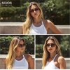 image:imageSOJOS Small Square Polarized Sunglasses for Women Men Classic Vintage Style UV400 Lens SJ2636GreenGrey
