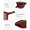 image:imageSOJOS Small Square Polarized Sunglasses for Women Men Classic Vintage Style UV400 Lens SJ2636RedOrangebrown