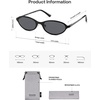 image:imageSOJOS Small Trendy Oval Cat Eye Polarized Sunglasses for Women Chic Y2k Retro 80s 90s Slim Narrow Petite Sunnies SJ1287NBlackBlack