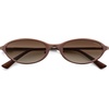 image:imageSOJOS Small Trendy Oval Cat Eye Polarized Sunglasses for Women Chic Y2k Retro 80s 90s Slim Narrow Petite Sunnies SJ1287NBrownBrown