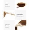 image:imageSOJOS Small Trendy Oval Cat Eye Polarized Sunglasses for Women Chic Y2k Retro 80s 90s Slim Narrow Petite Sunnies SJ1287NGoldCold Brown