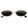 image:imageSOJOS Small Trendy Oval Cat Eye Polarized Sunglasses for Women Chic Y2k Retro 80s 90s Slim Narrow Petite Sunnies SJ1287NGoldGrey