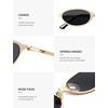 image:imageSOJOS Small Trendy Oval Cat Eye Polarized Sunglasses for Women Chic Y2k Retro 80s 90s Slim Narrow Petite Sunnies SJ1287NGoldGrey