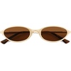image:imageSOJOS Small Trendy Oval Cat Eye Polarized Sunglasses for Women Chic Y2k Retro 80s 90s Slim Narrow Petite Sunnies SJ1287NGoldWarm Brown