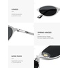 image:imageSOJOS Small Trendy Oval Cat Eye Polarized Sunglasses for Women Chic Y2k Retro 80s 90s Slim Narrow Petite Sunnies SJ1287NSilverGrey