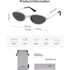image:imageSOJOS Small Trendy Oval Cat Eye Polarized Sunglasses for Women Chic Y2k Retro 80s 90s Slim Narrow Petite Sunnies SJ1287NSilverGrey