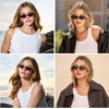 image:imageSOJOS Small Trendy Oval Cat Eye Polarized Sunglasses for Women Chic Y2k Retro 80s 90s Slim Narrow Petite Sunnies SJ1287NSilverGrey