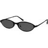 image:imageSOJOS Small Trendy Oval Cat Eye Sunglasses for Women Chic 80s 90s Retro Narrow Petite Sunnies SJ1287Matt BlackGrey